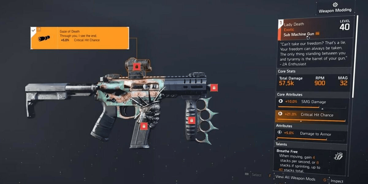 Lady Death Exotic SMG