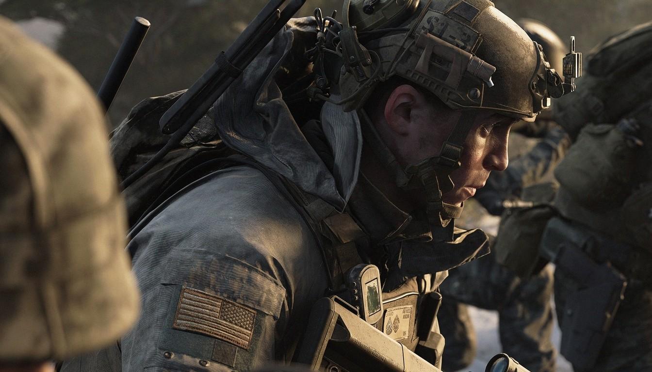 Close-up of a Modern Warfare 4 squad operator
