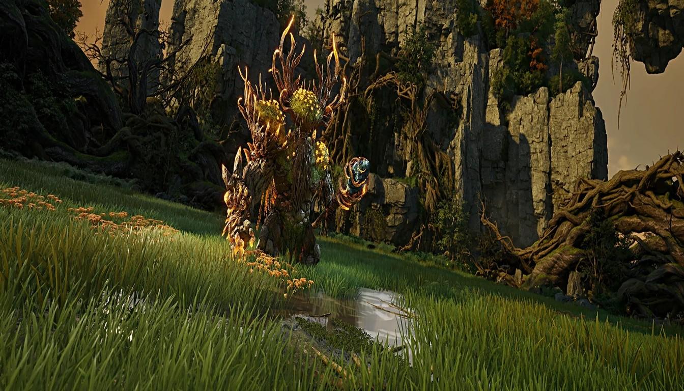 A tree-like guardian on a grassy slope among sky island cliffs