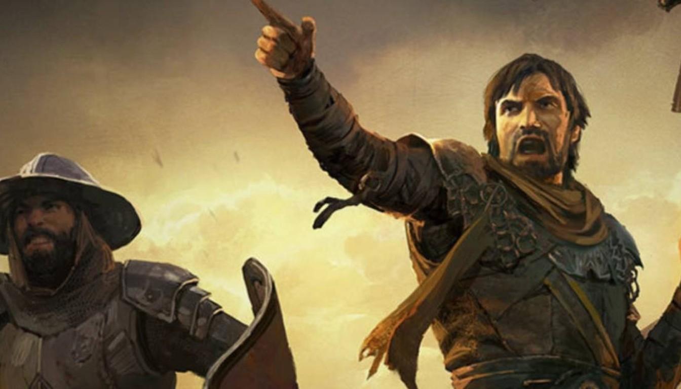 Path of Exile 2 Mercenaries in heavy armour with a shield and weapon in hand