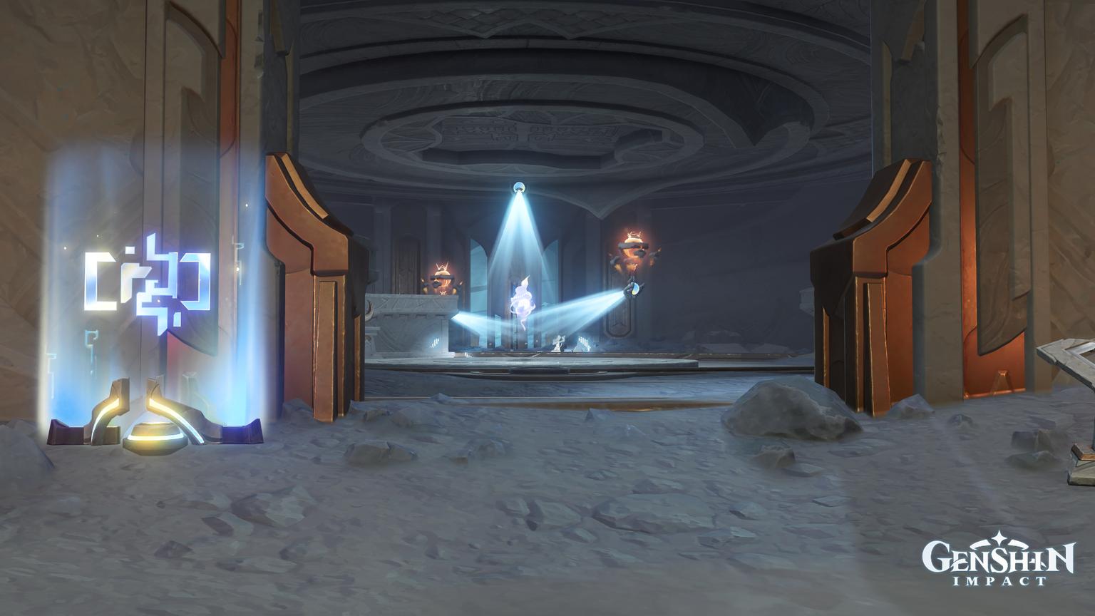 Lunoculus centered in the security control room’s beams