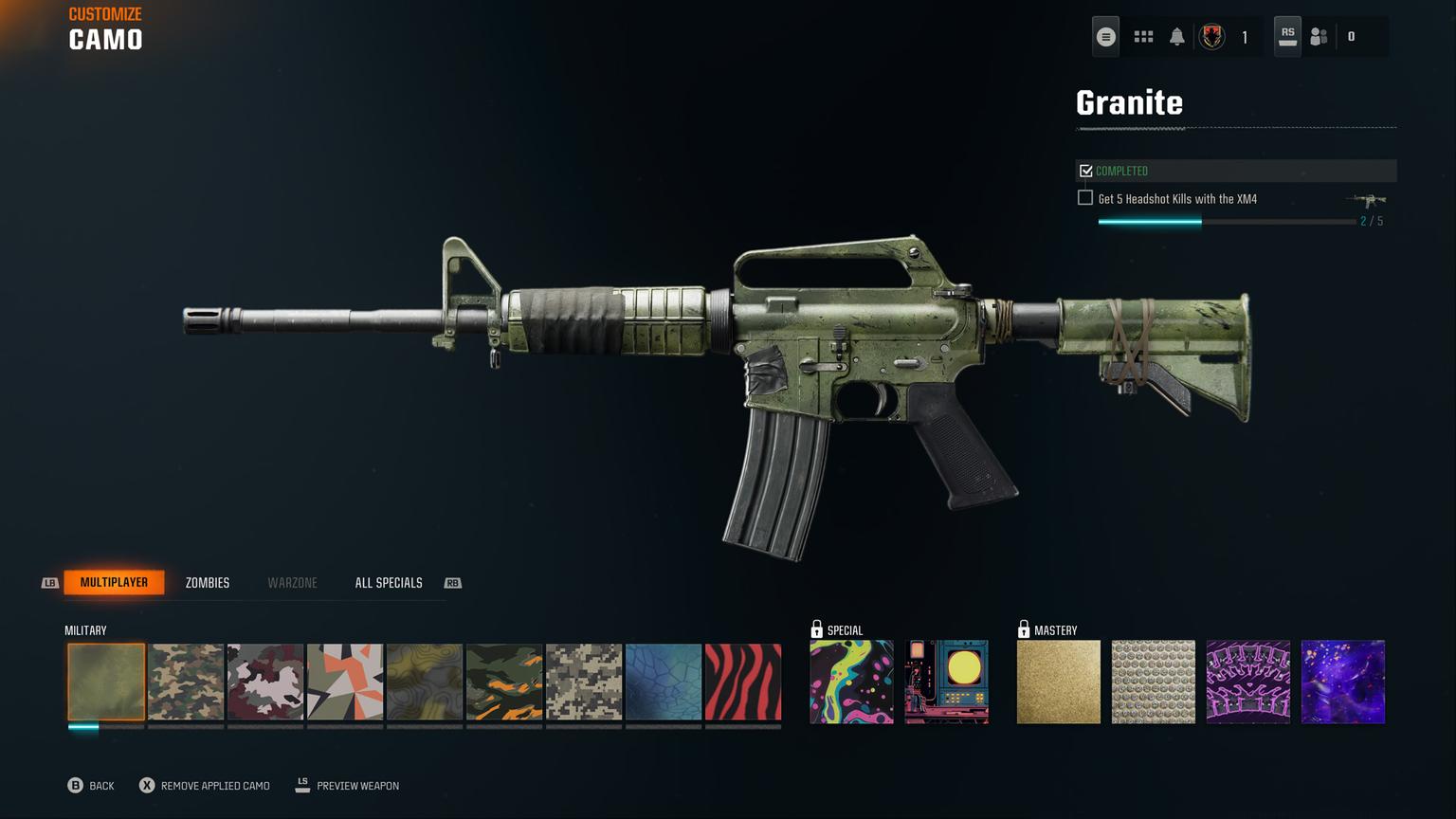 Weapon Camos and Reticle