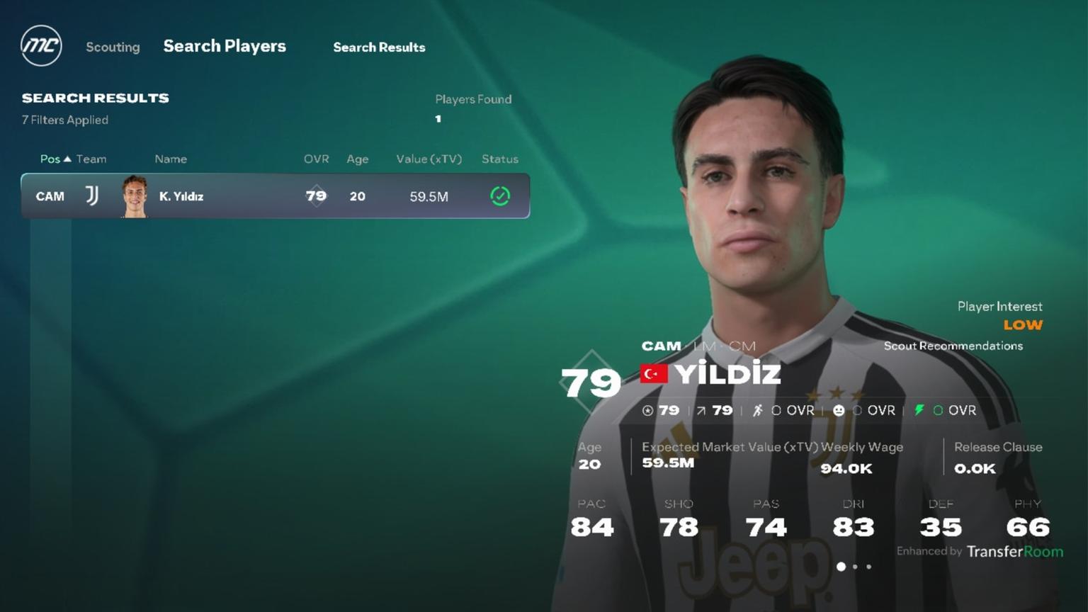 Kenan Yıldız in Career scouting search