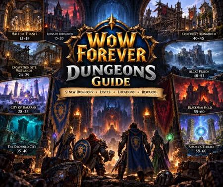 WoW Forever Dungeons Guide - All 9 New Dungeons, Levels & Locations